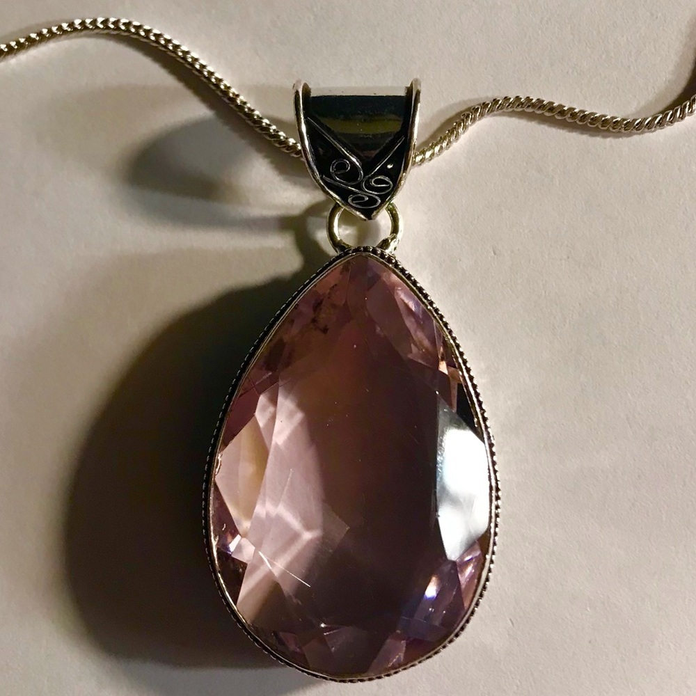 Kunzite Stamped 925 Sterling Silver Necklace
